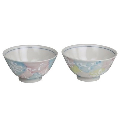 Yuuki Roman Hasami Ware Seasonal Colors Couple'S Rice Bowls Pair Set Porcelain _