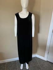 R  M Richards Woman Black Velour Long Midi Formal Dress Sz 16W Holiday Wedding