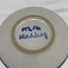 M. A. Hadley Pottery Bread/Desert 6" Plate House with blue trim and fence - Nice — photo 6