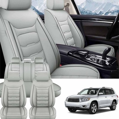 For Toyota Highlander 2008-23 Car Seat Cover 5-Seats Leather Protector