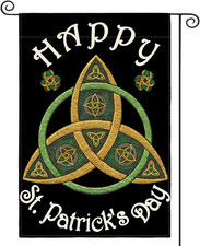St. Patrick's Day Double-Sided Garden Flag 12x18 Inch Shamrock Decoration