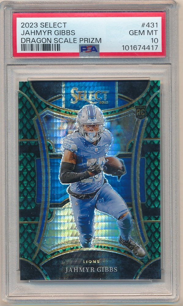 Jahmyr Gibbs Panini Select #431 Dragon Scale Prizm