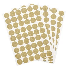 4 Sheets/216Pcs Screw Hole Stickers, 21mm Textured Khaki Self-Adhesive Sticker