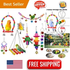 Engaging 8 Pcs Bird Toy Set for Budgies and Love Birds - Safe & Fun Accessories