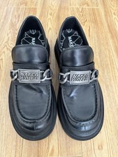 Naked Wolfe Dome style Black Leather loafers shoes uk 9 eu 43