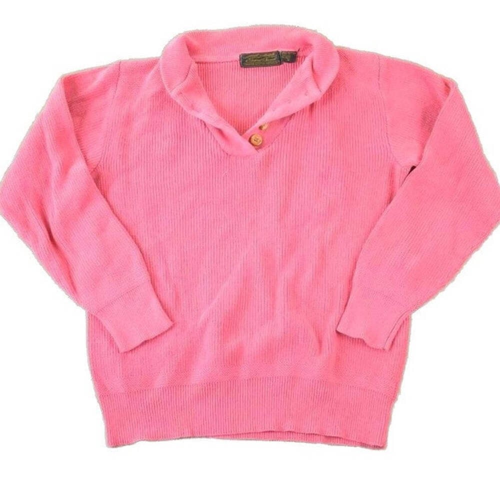 Vintage 1990s Eddie Bauer Knit Abstract Pattern Collared Crewneck Sweater Women'