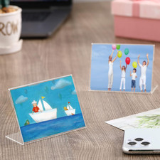 12 Pcs 3.5 x 5 Inch Acrylic Picture Frame Slant Back Photo Frame Clear Sign H...