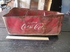 ANTIQUE VINTAGE COCA COLA STADIUM CARRIER POP CRATE ADVERTISING DISTRESSED METAL