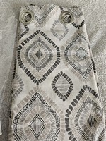 Pineapple Elephant Lined Ziri Eyelet Natural Curtains 66x54 Never Hung