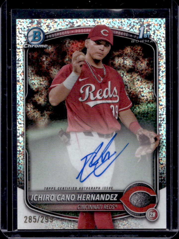 2025 Bowman Ichiro Cano Hernandez Chrome Auto Speckle Refractor 1st #285/299