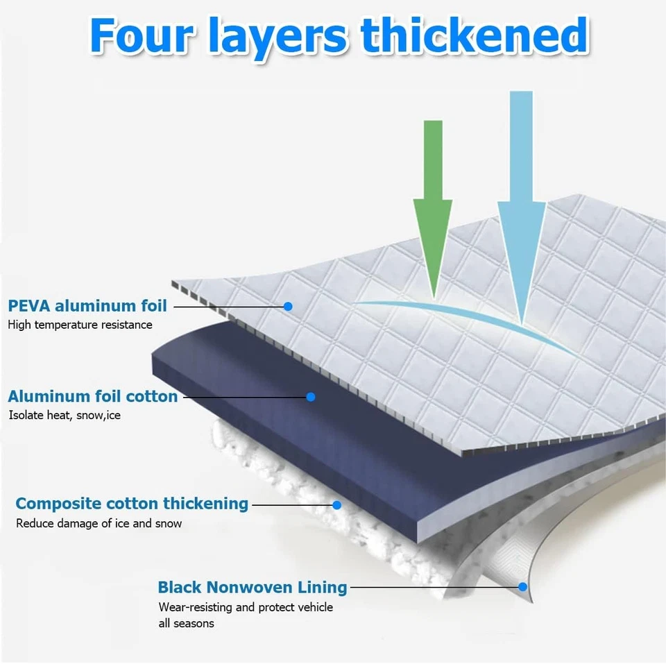 Car Truck Windshield Cover Winter Snow Ice Rain Frost Guard Sun Shade Outdoor - Image 4 of 4