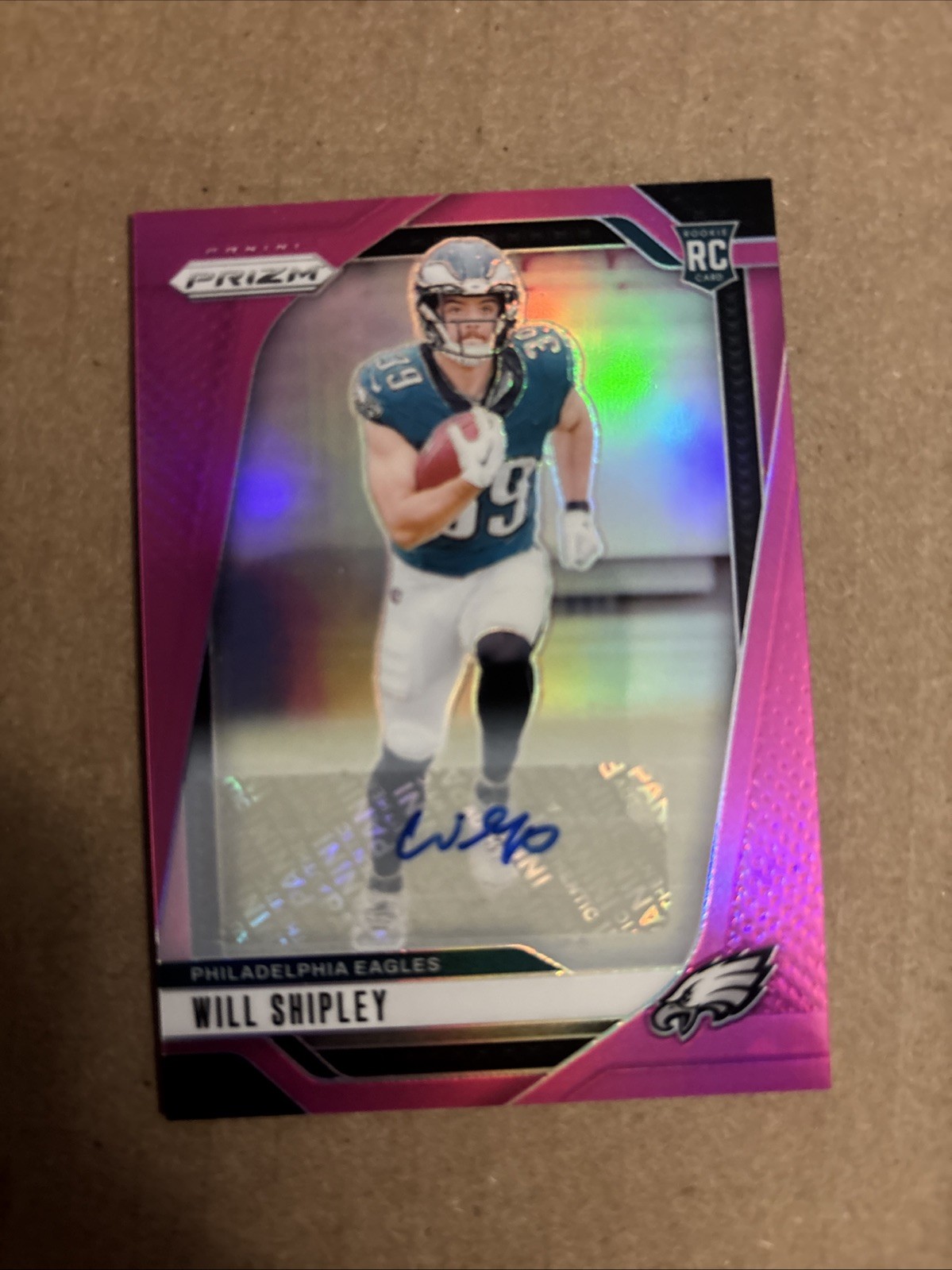 2024 Panini Prizm Will Shipley Pink Prizm Philadelphia Eagles #397 RC Auto