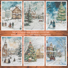Victorian Christmas Embossed Card Kit: DIY Holiday Greeting Cards with Envelopes