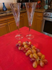 Reed  Barton Crystal 10 1/2" Toasting Champagne Flutes SOHO Collection Gorgeous