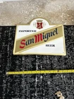 San Miguel Sign Imported Beer Vintage Metal Tin Embossed Bar Sign 1983 14"x 11"