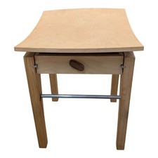 Tavolino con cassetto sgabello design orafo unico - legno naturale