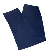 LANDS' END Navy School Uniform Plain Front Chino Pant Girls Size 14 Pockets NWOT