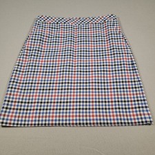 Talbots Plaid A Line Skirt Red Blue White Cotton Blend Women's Size 6 Career