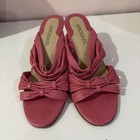 AEROSOLES PINK KNOT NOW MODEL STRAPPY LEATHER WEDGE SLIP ON SANDALS SZ. 7 1/2 B — photo 6