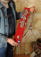 002 - Neue Flötentaschen Leder – Länge: ca. 56/55 cm Farbe: rot