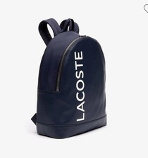 Lacoste Men's L.12.12 Signature Real Leather Zip Backpack Genuine  excellent