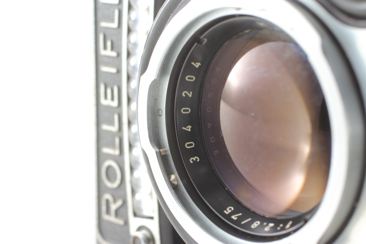 【希少グレー革】Rolleiflex Tessar 75mm f3.5 Near Mint] Rolleiflex Gray Tessar 75mm f3.5 Lens From Japan