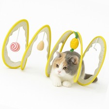 Cat Tunnel with Hanging Toys Indoor Activity Center Kitten 15.7x23.6 Inch