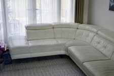 White Leather Sofa - Fully Functional (Minor Wear on Seat)