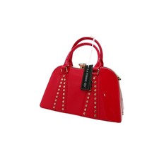 Elegant RD Patent Leather Rhinestone Top Handle Handbag