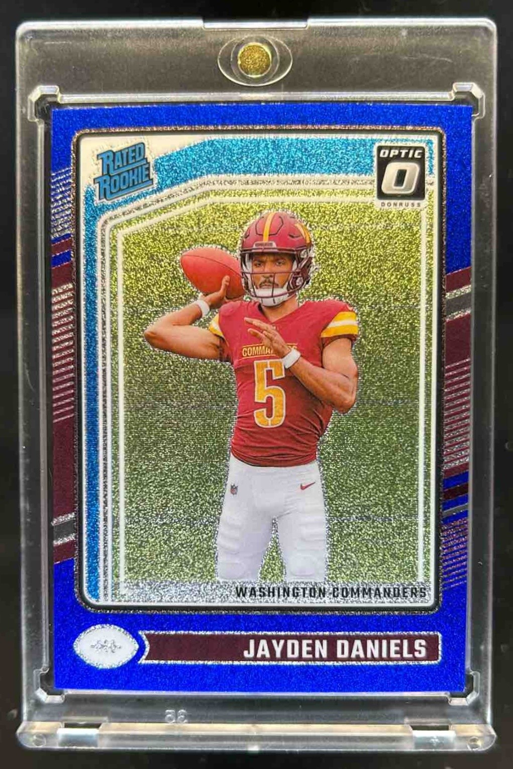 2024 Donruss Optic Jayden Daniels Blue Glitter Rated Rookie #248 Commanders