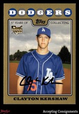 2008 Topps Update Gold Border Clayton Kershaw RC Rookie 0473/2000 Dodgers