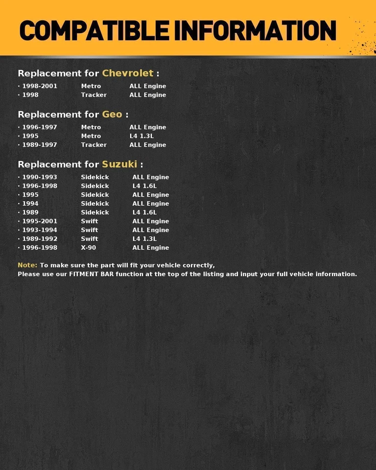 Alternator For Chevrolet Metro 1998-2000 Tracker 1989-1991 13336 31400-60A20 - Image 2 of 4