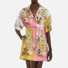 Zimmermann Nina Safari Linen Mini Dress 2 / AU 12 / US 8 Tropical Pockets Belt