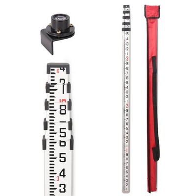 Mountlaser Aluminum Grade Rod 16Foot10th, 5 Sections Dual Sided Telescoping L...