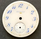 Antique Elgin 0s Fancy Pocket Watch Dial Parts 28.95mm Blue Numerals USA