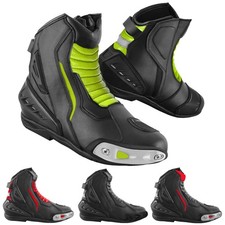 Motorcycle Leather Boots for Men - Anti-Slip, Ankle Support, CE Approved