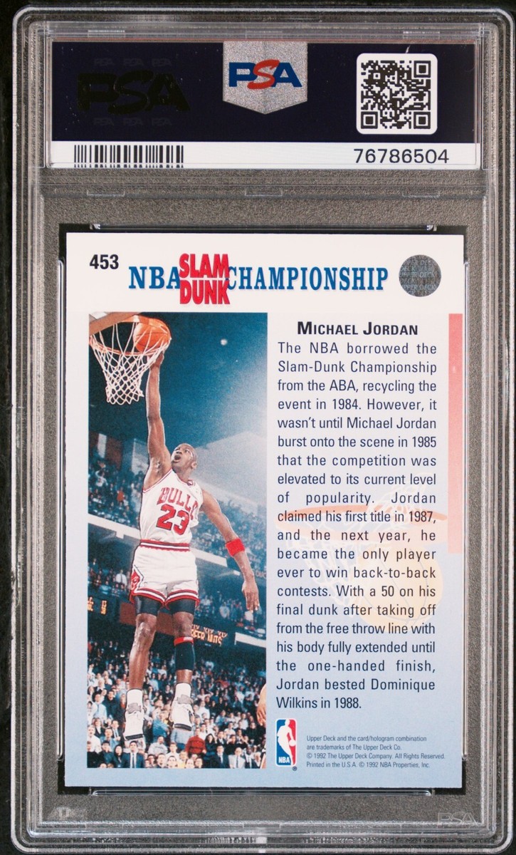 PSA 9 1993 UPPER DECK MICHAEL JORDAN #453 IN YOUR FACE ERROR PSA 9 1993 UPPER DECK MICHAEL JORDAN #453 IN YOUR FACE ERROR