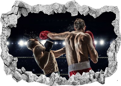 Boxen Boxer Training Club Ring 3D zerschlagen Wand Ansicht Aufkleber Poster Vinyl Z663