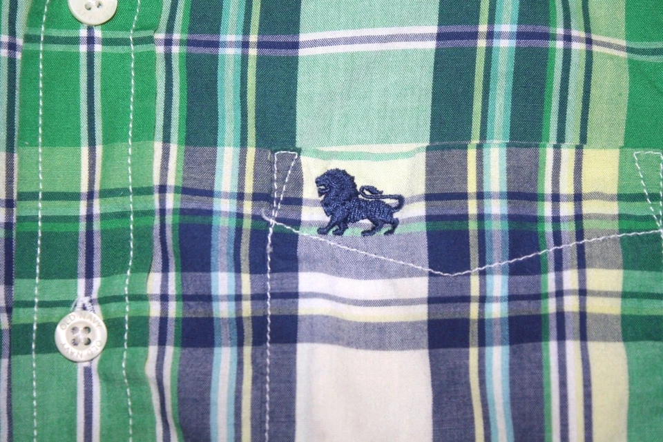 Old Navy Shirt Boys size S Blue & Green Plaid Front Button Long Sleeves -CC -9 - Image 3 of 4