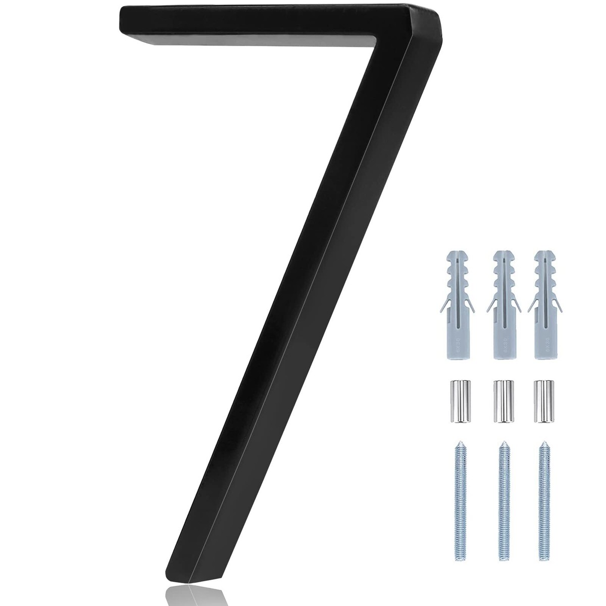 Modern Floating House Numbers - 6 Inch Stainless Steel Address Plates With Anti-Rust Coating