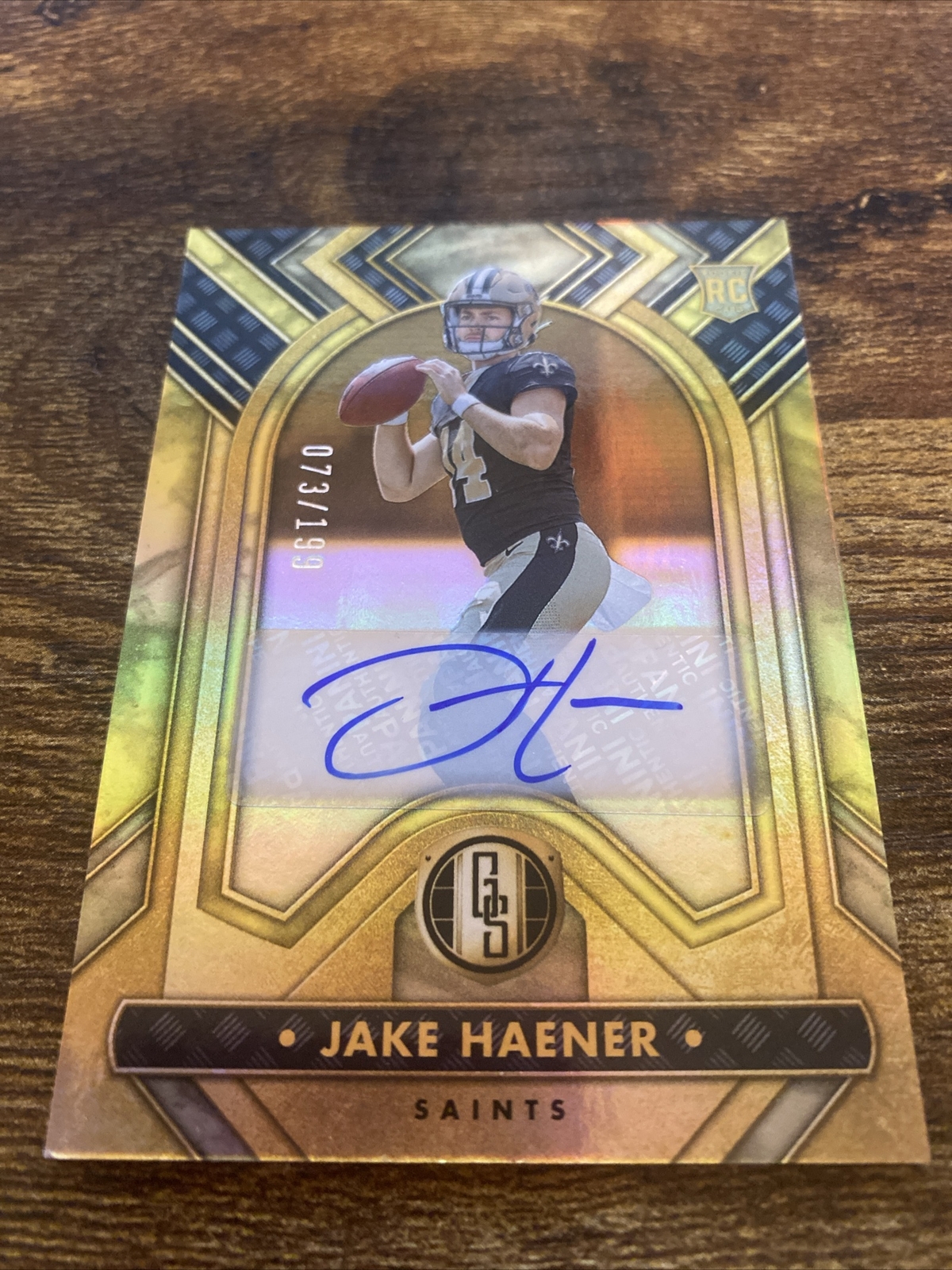 Jake Haener Rose Gold Rookie RC Auto, 2023 Panini Gold Standard #145