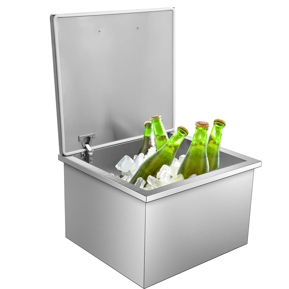 304 Stainless Steel Drop-in Ice Chest Commercial Ice Bin Sink Bar Ice Bucket - Image 4 of 4