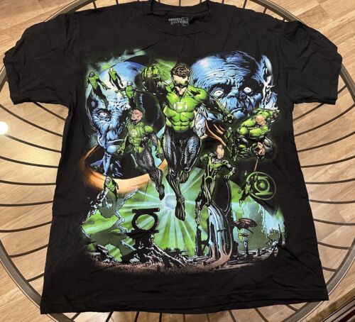 T-shirt da uomo grafica verde Lantern Corps DC Comics nera taglia L - Foto 1 di 3