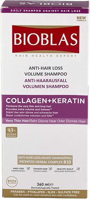 Bioblas Herbal Shampoo anti Hair Loss Collagen + Keratin 360ml volume +hair grow