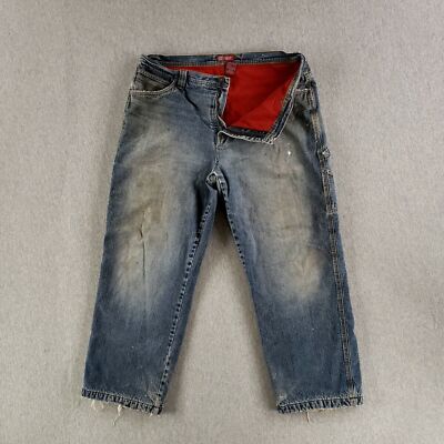 Faded Glory Fleece Lined 40x30 Carpenter Jeans Super Heavy Duty Work Pants Short