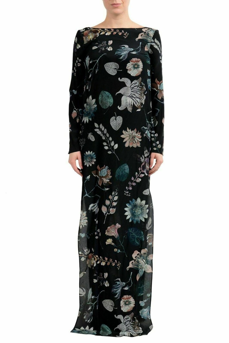 versace maxi dress Merino Wool Ribbed Knit Maxi Dress Black