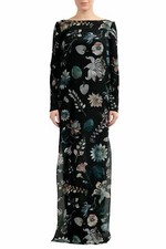 Versace Versus 100% Silk Multi-Color Long Sleeve Women's Maxi Dress US XS IT 38