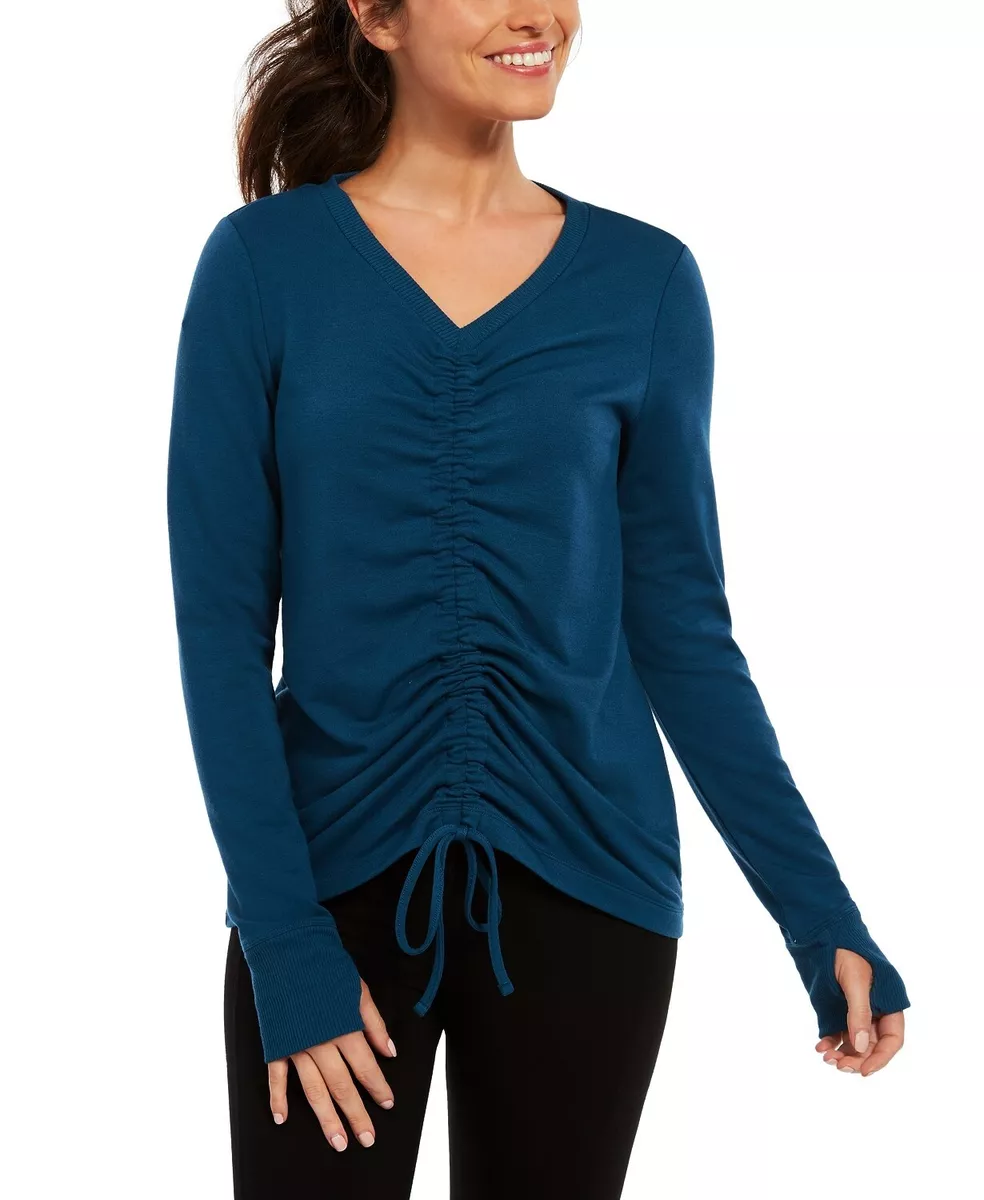 Ideology Women's Activewear Ruched-Front Top long sleeves S, XS, L