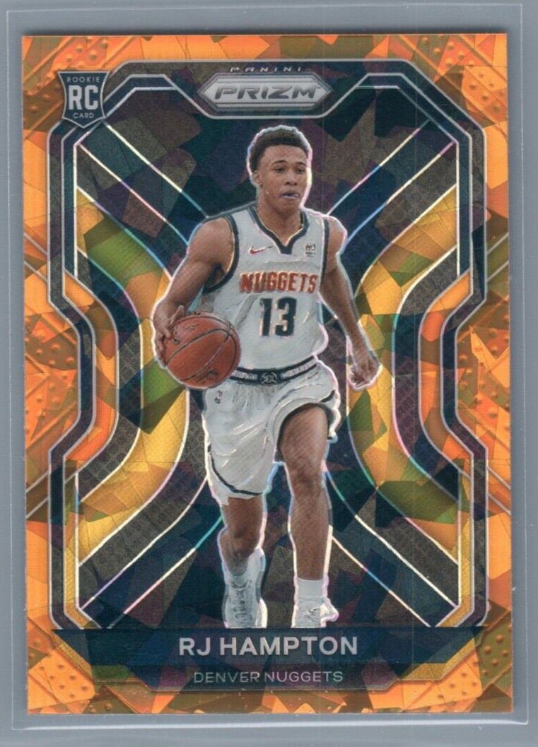 RJ Hampton 2020-21 #286 Prizm Yellow Hyper Rookie Card Denver Nuggets RC