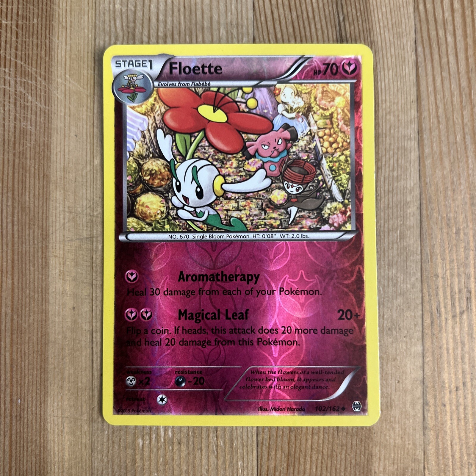 Pokemon TCG Floette 102/162 Reverse Holo Uncommon XY BREAKthrough LP